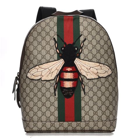 gucci backpack bee bijenkorf|GUCCI GG Supreme Monogram Web Animalier Bee Dome .